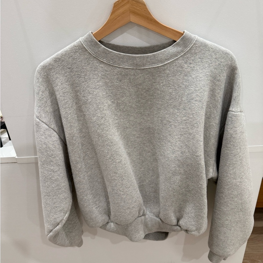 Babaton Heather Gray Crew Neck Sweater